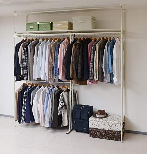 ツッパリクローゼットハンガーラック　ワイド 期間限定プレゼント付】突っ張り クローゼットハンガー ラック